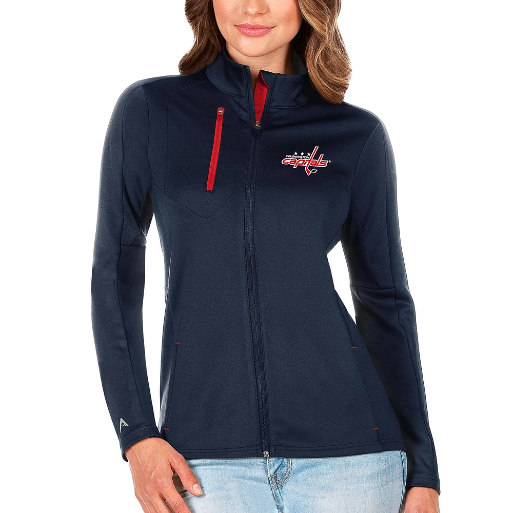 Women's Antigua Navy/Red Washington Capitals Generation Full-Zip Pullover Jacket