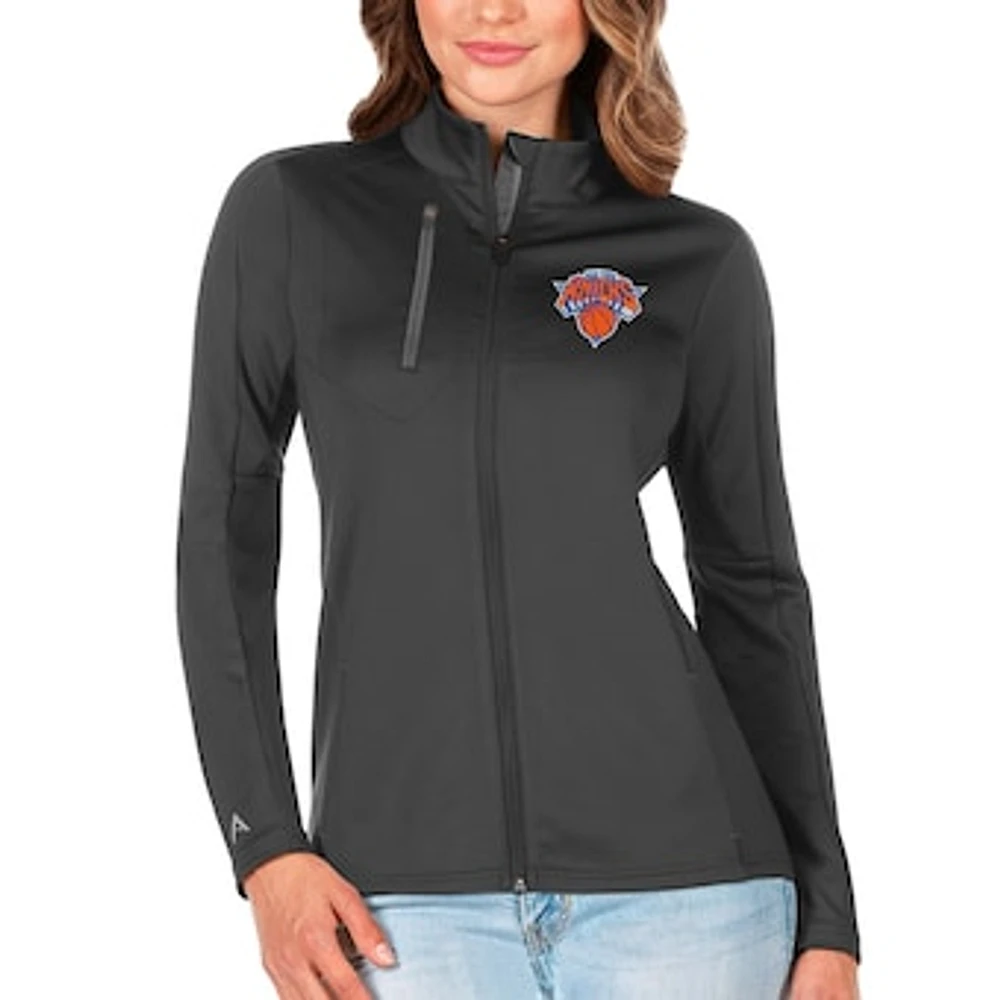 Women's Antigua Gray New York Knicks Generation Full-Zip Jacket