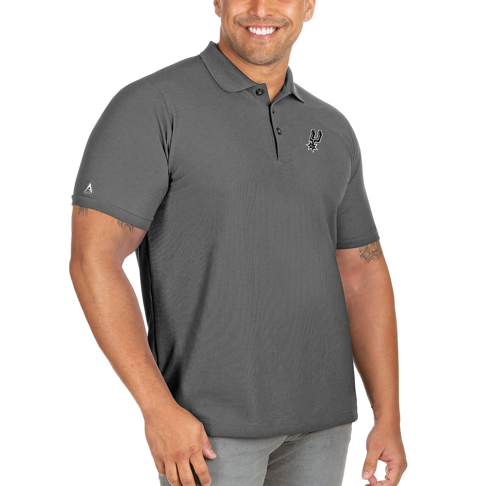 Men's Antigua San Antonio Spurs Big & Tall Legacy Pique Polo