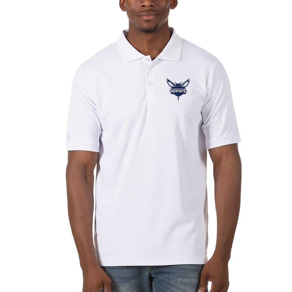 Men's Antigua White Charlotte Hornets Legacy Pique Polo
