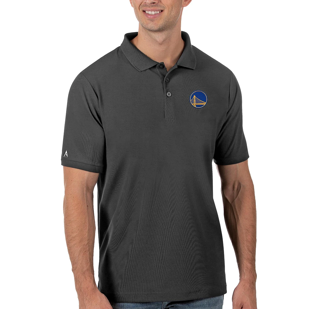 Men's Antigua Gray Golden State Warriors Legacy Pique Polo
