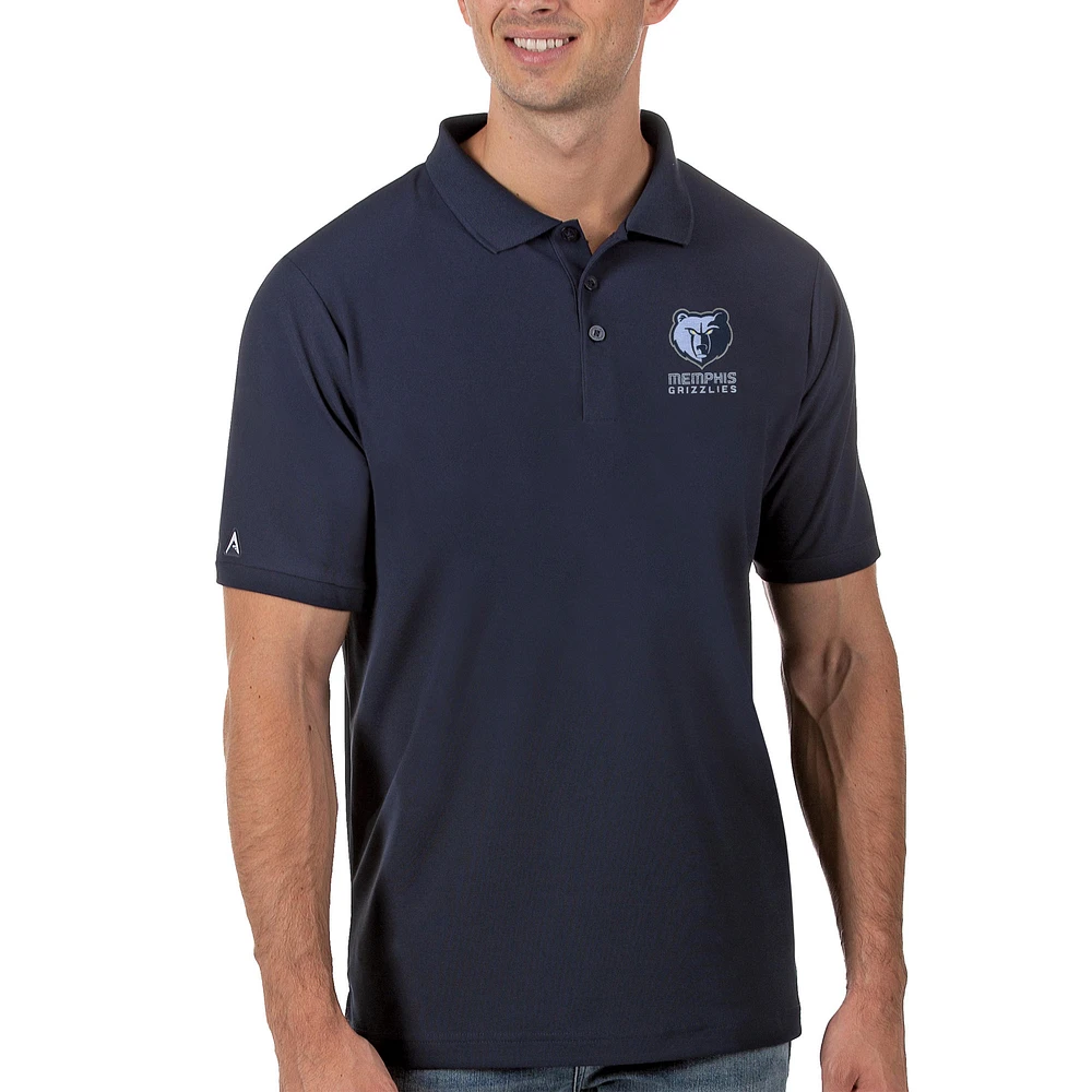 Men's Antigua Navy Memphis Grizzlies Legacy Pique Polo