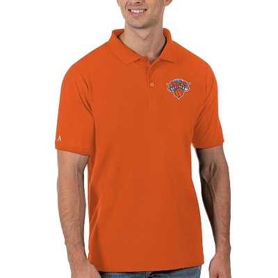 Men's Antigua Orange New York Knicks Legacy Pique Polo