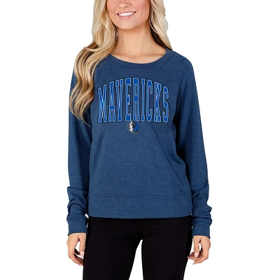 Women's Concepts Sport Navy Dallas Mavericks Mainstream Terry Long Sleeve Top