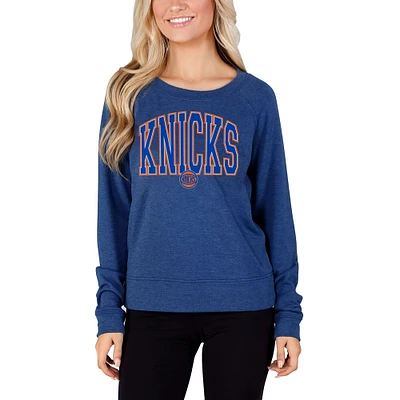 Women's Concepts Sport Royal New York Knicks Mainstream Terry Long Sleeve Top