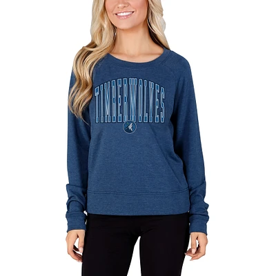 Women's Concepts Sport Navy Minnesota Timberwolves Mainstream Terry Long Sleeve Top