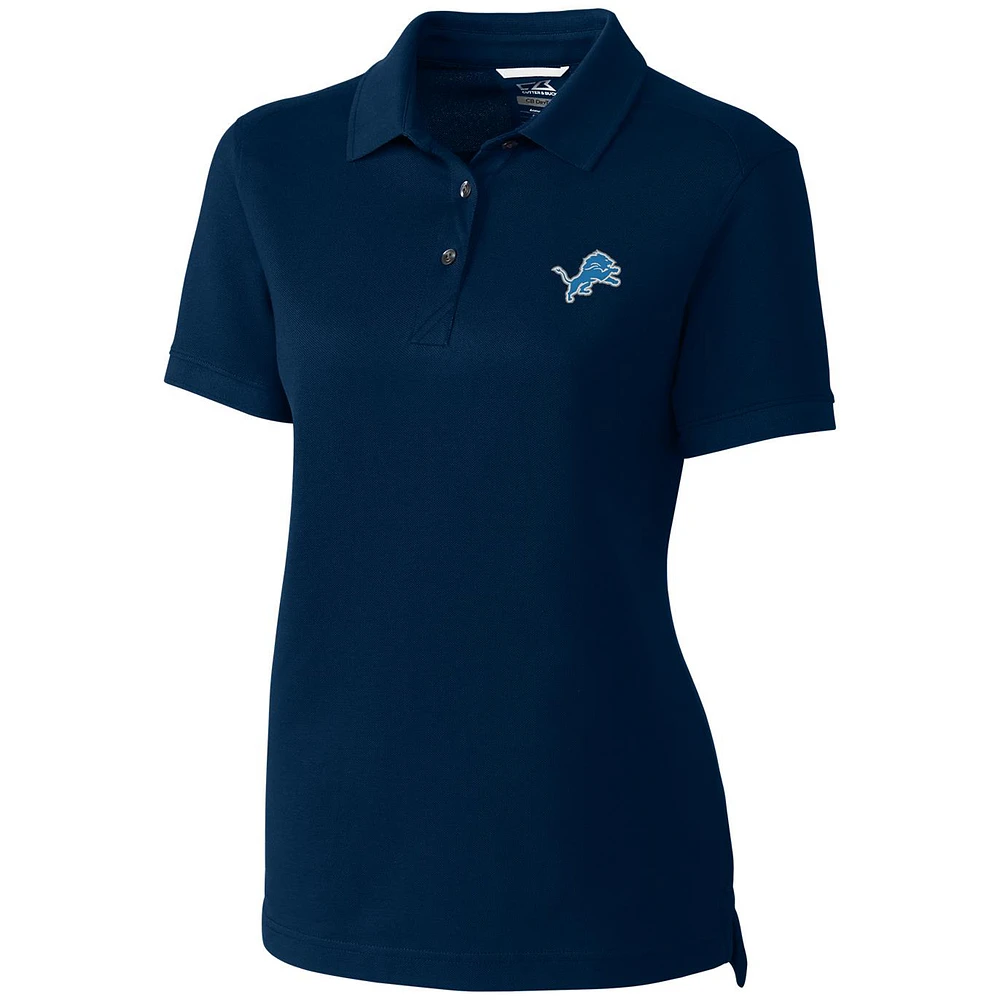 Women's Cutter & Buck Navy Detroit Lions Advantage Polo