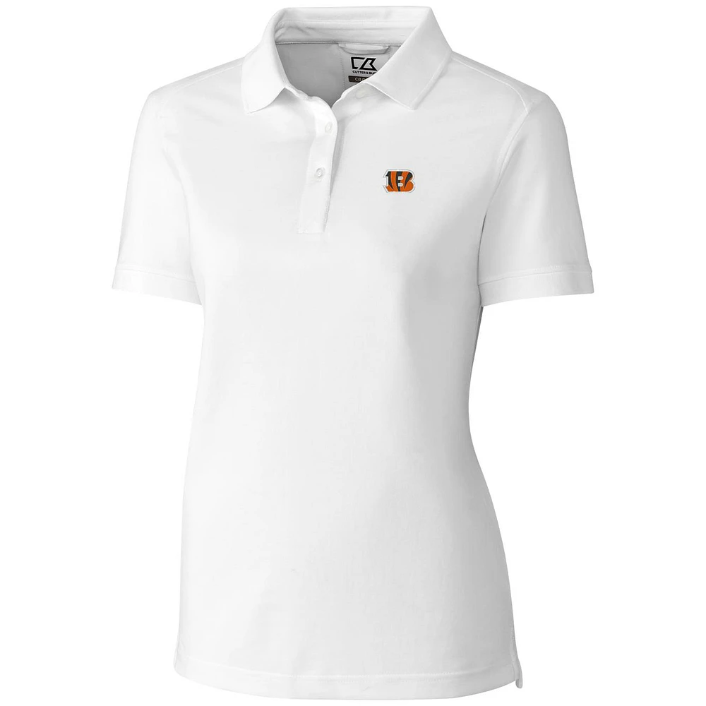 Women's Cutter & Buck White Cincinnati Bengals Advantage Polo