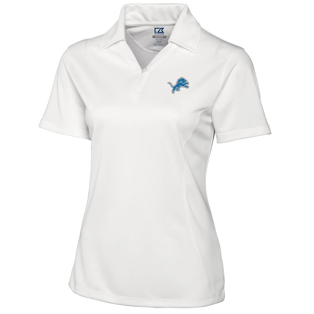 Women's Cutter & Buck White Detroit Lions DryTec Genre Polo