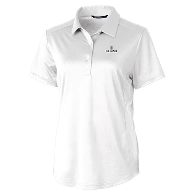 Women's Cutter & Buck White Illinois Fighting Illini Prospect Polo