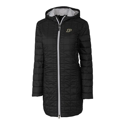 Women's Cutter & Buck Black Purdue Boilermakers Rainer Full-Zip Jacket