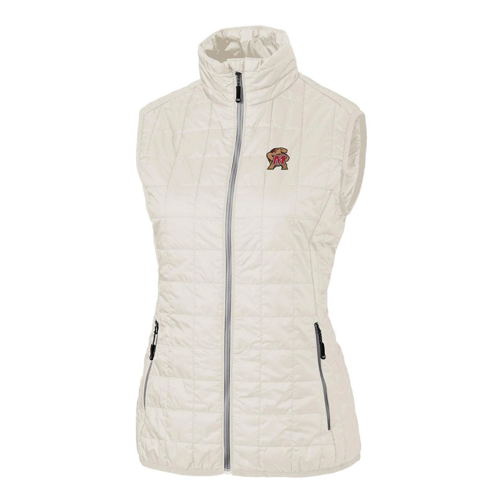 Women's Cutter & Buck Cream Maryland Terrapins Rainer Full-Zip Vest