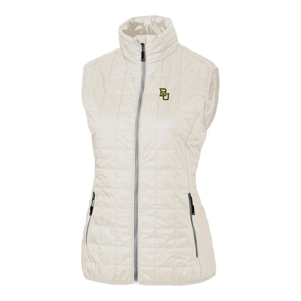 Women's Cutter & Buck Cream Baylor Bears Rainer Full-Zip Vest