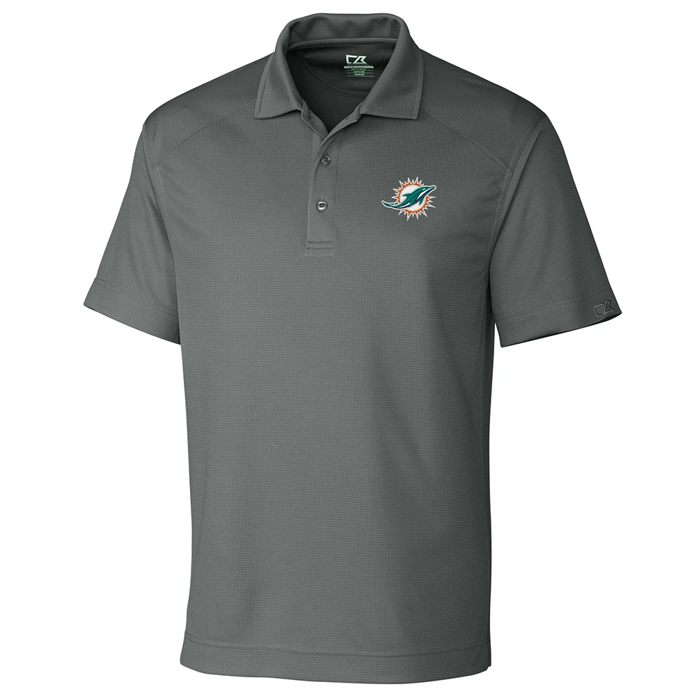 Men's Cutter & Buck Gray Miami Dolphins Big & Tall DryTec Genre Polo