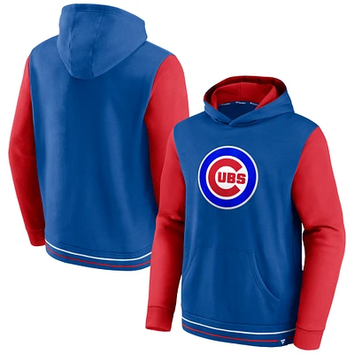 Men's Fanatics Royal/Red Chicago Cubs Last Whistle Pullover Hoodie