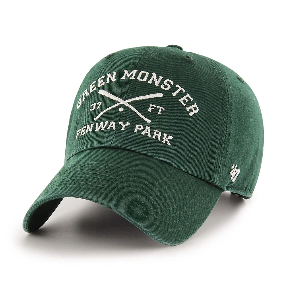Men's '47 Green Boston Red Sox Green Monster Crossed Bat Clean Up Adjustable Hat