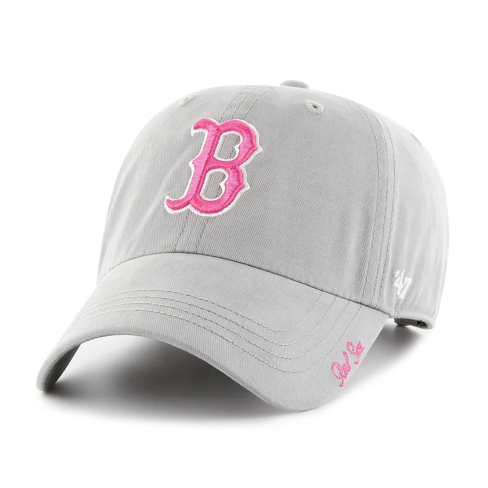 Women's '47 Gray Boston Red Sox Miata Clean Up Adjustable Hat