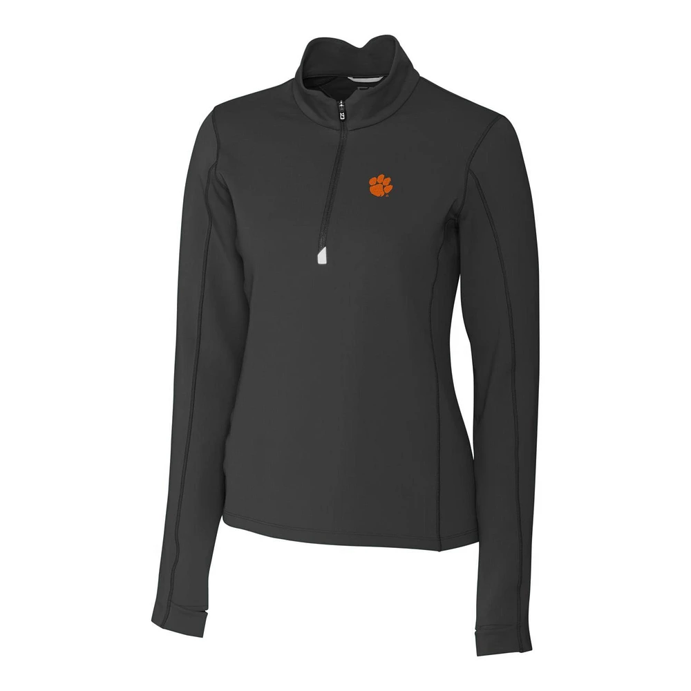 Women's Cutter & Buck Clemson Tigers Traverse Half-Zip Pullover Jacket