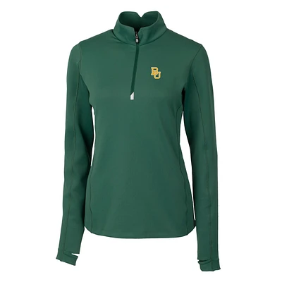 Women's Cutter & Buck Green Baylor Bears Traverse Half-Zip Pullover Jacket