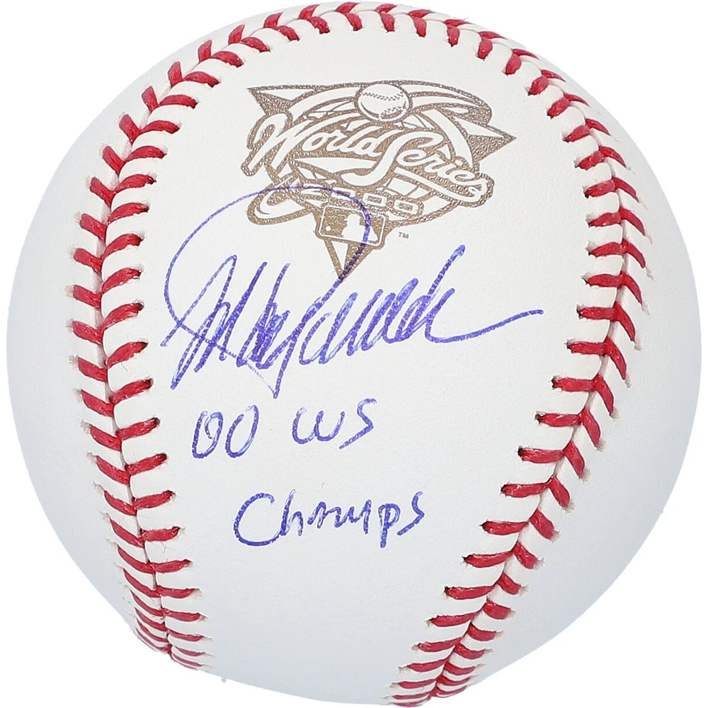 Jorge Posada New York Yankees Autographed 2000 World Series Logo Baseball with "00 WS Champs" Inscription