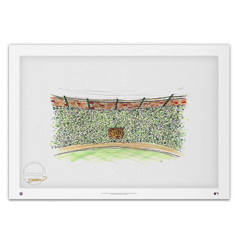 Chicago Cubs Wrigley Field Sketch Limited Edition 11'' x 8.5'' Fine Art Print