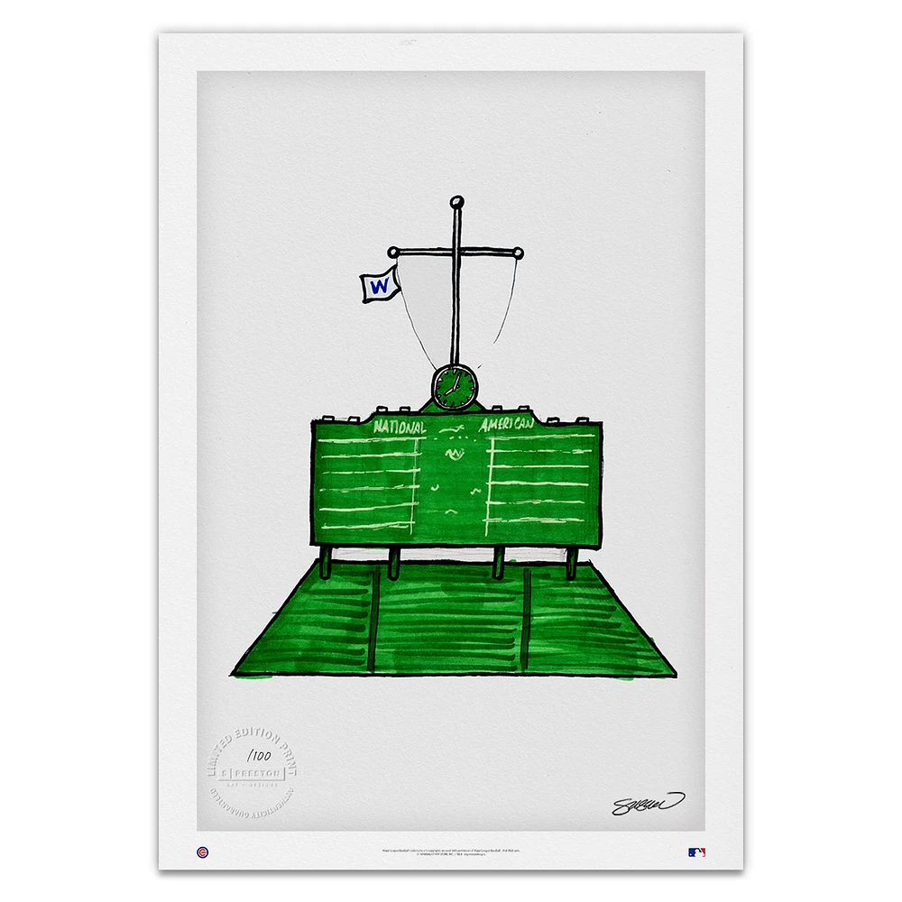 Chicago Cubs 14'' x 20'' Wrigley Field Limited Edition Fine Art Print