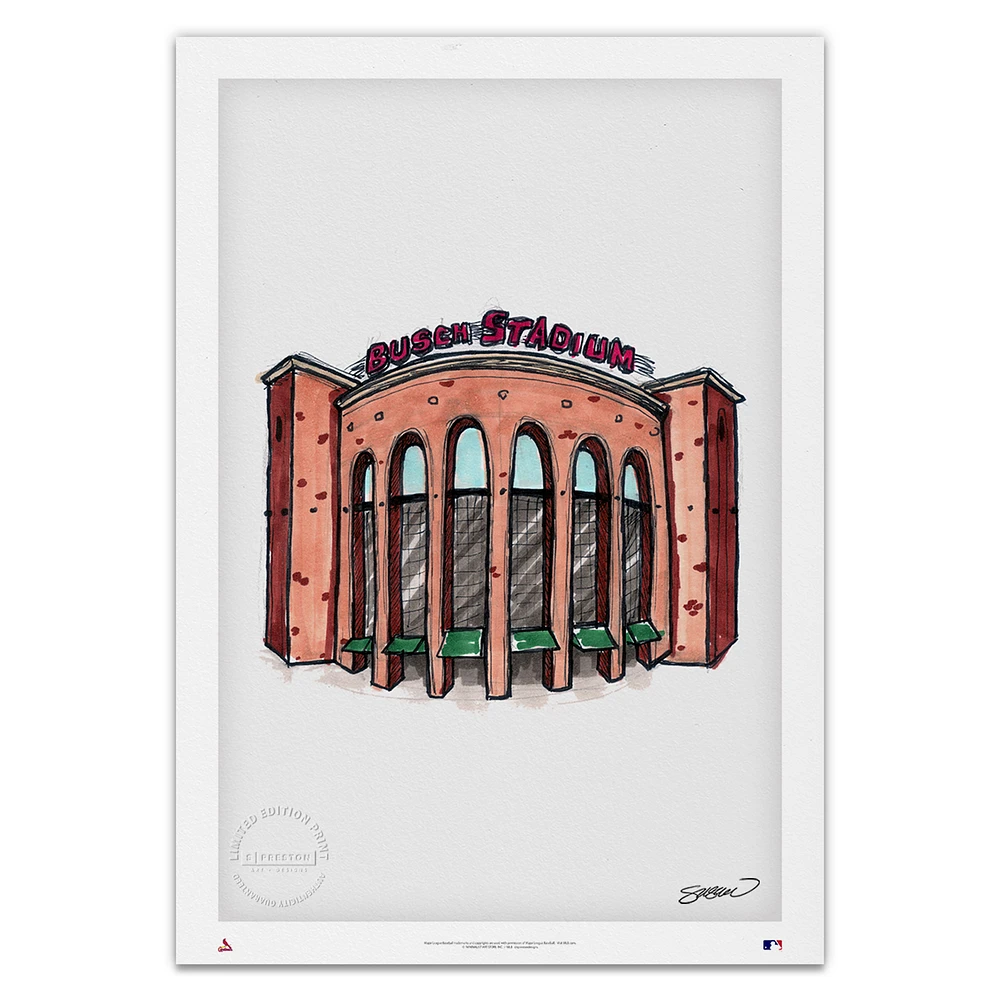 St. Louis Cardinals 14'' x 20'' Busch Stadium Limited Edition Fine Art Print