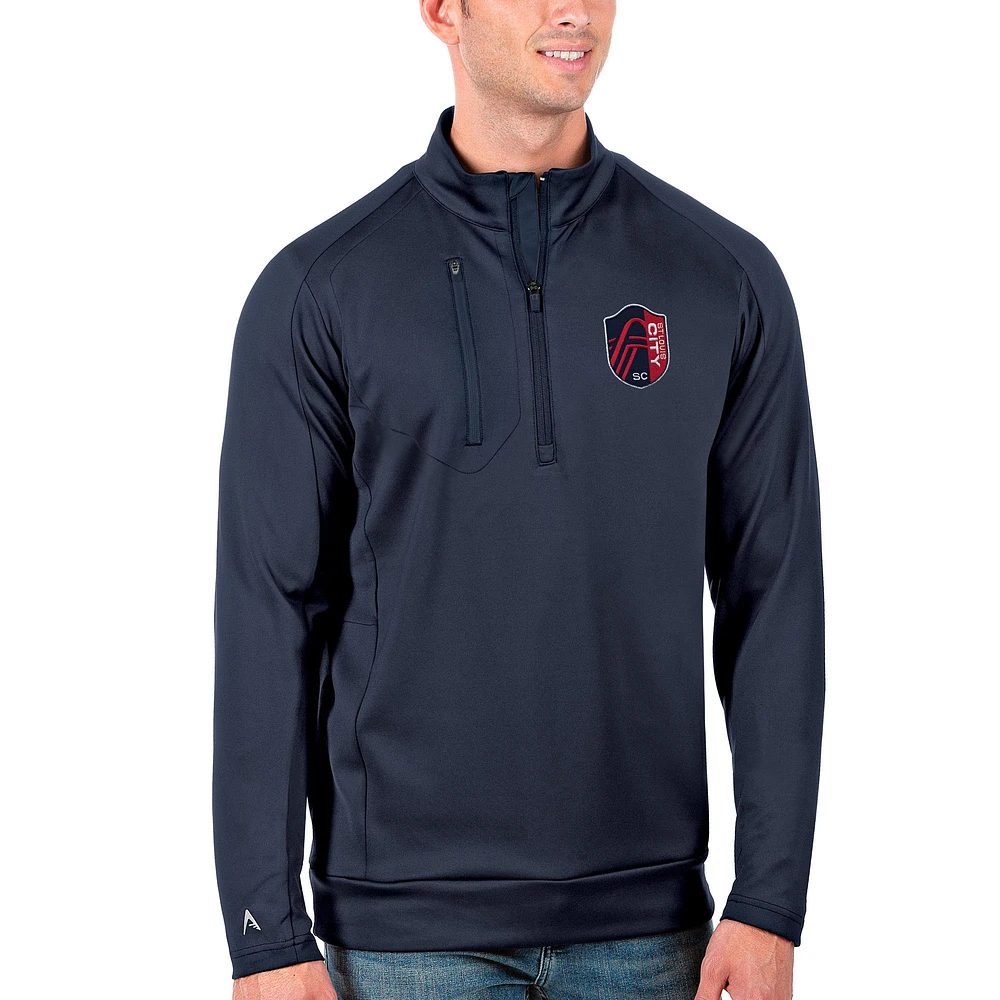 Men's Antigua Navy St. Louis City SC Big & Tall Generation Quarter-Zip Pullover Jacket