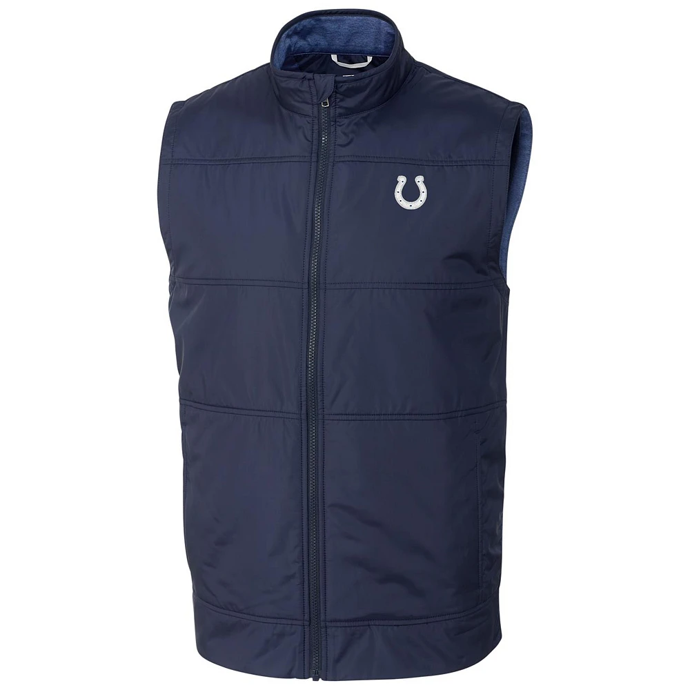 Men's Cutter & Buck Navy Indianapolis Colts Stealth Full-Zip Vest