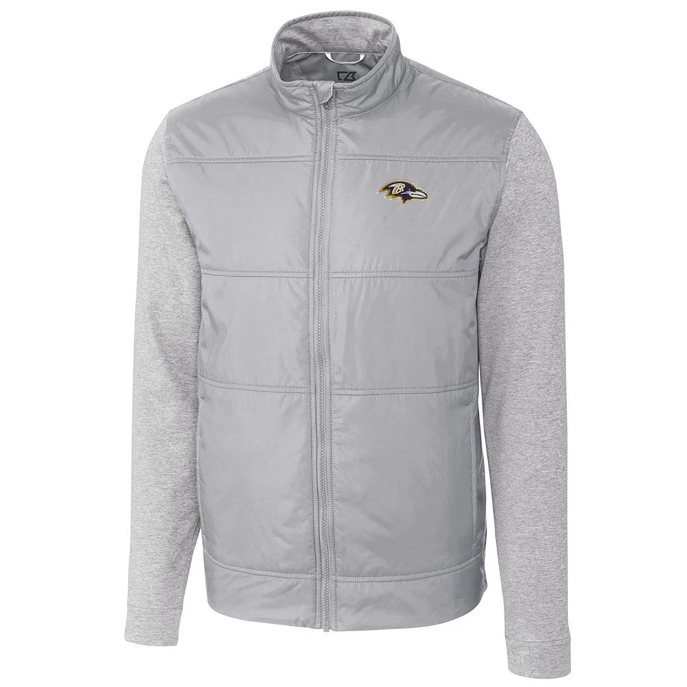 Men's Cutter & Buck Cream Baltimore Ravens Stealth Full-Zip Jacket