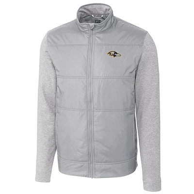 Men's Cutter & Buck Cream Baltimore Ravens Stealth Full-Zip Jacket