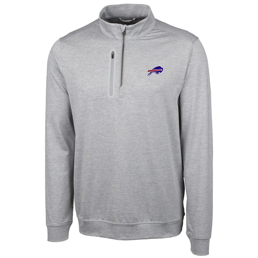 Men's Cutter & Buck Cream Buffalo Bills Stealth Quarter-Zip Jacket