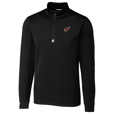 Men's Cutter & Buck Black Arizona Cardinals Traverse Quarter-Zip Pullover Jacket