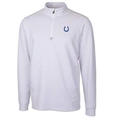 Men's Cutter & Buck White Indianapolis Colts Traverse Quarter-Zip Pullover Jacket