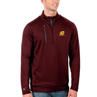 Men's Antigua Maroon/Charcoal Central Michigan Chippewas Generation Half-Zip Pullover Jacket