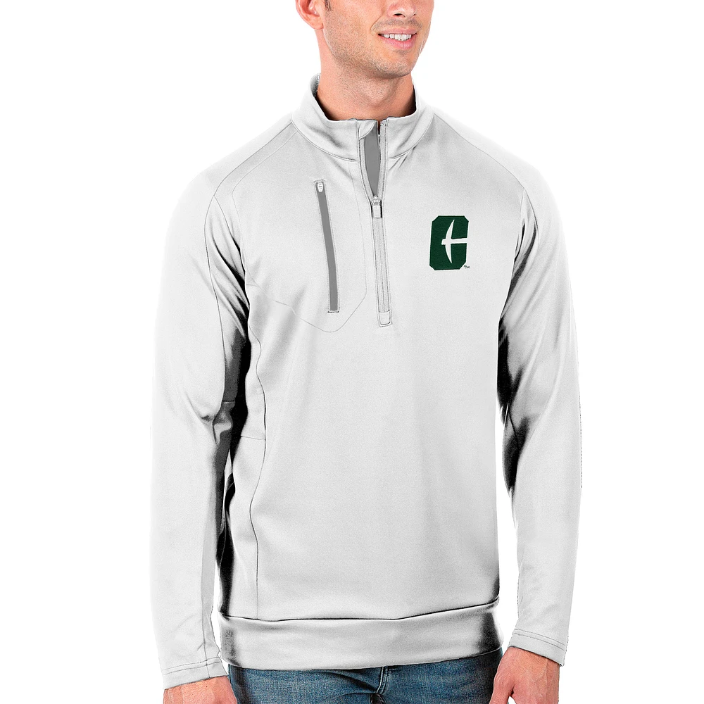Men's Antigua White/Silver Charlotte 49ers Generation Half-Zip Pullover Jacket