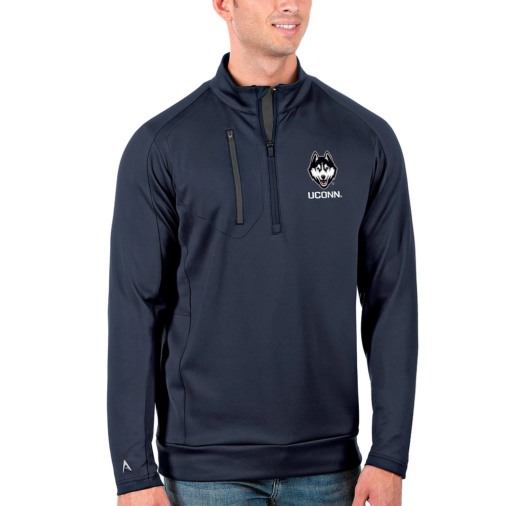 Men's Antigua Navy/Charcoal UConn Huskies Generation Half-Zip Pullover Jacket