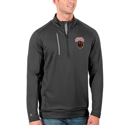 Men's Antigua Charcoal/Silver Montana Grizzlies Generation Half-Zip Pullover Jacket
