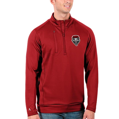 Men's Antigua Red New Mexico Lobos Generation Half-Zip Pullover Jacket