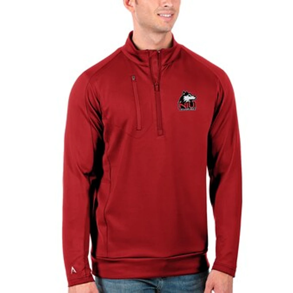 Men's Antigua /Red Northern Illinois Huskies Generation Half-Zip Pullover Jacket