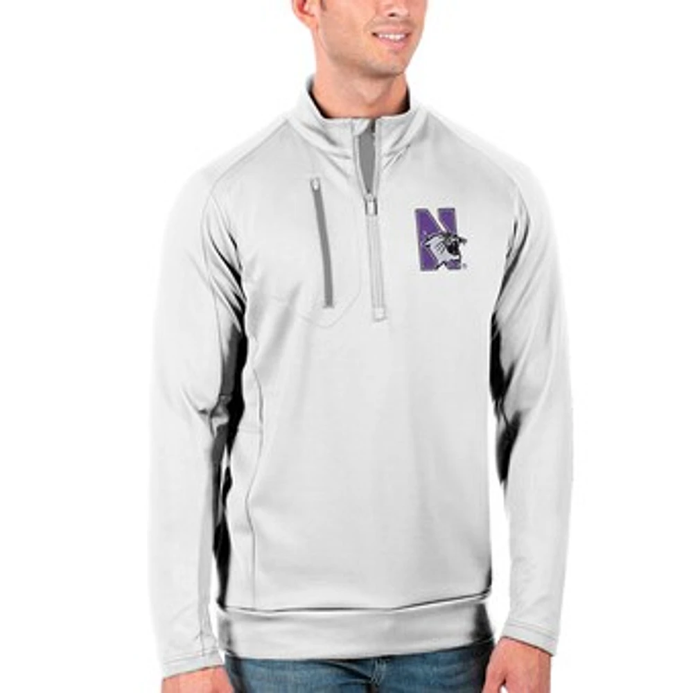 Men's Antigua White/Silver Northwestern Wildcats Generation Half-Zip Pullover Jacket