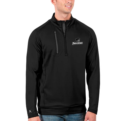 Men's Antigua Black/Charcoal Providence Friars Generation Half-Zip Pullover Jacket