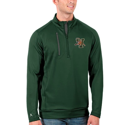 Men's Antigua Green/Charcoal Vermont Catamounts Generation Half-Zip Pullover Jacket