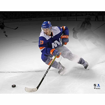 Mathew Barzal New York Islanders Unsigned Blue Alternate Jersey Skating Spotlight Photograph