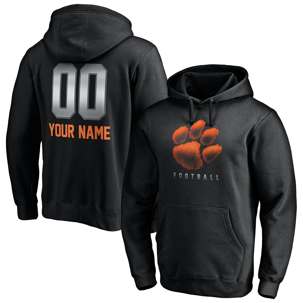 Men's Black Clemson Tigers Personalized Any Name & Number Midnight Mascot Pullover Hoodie