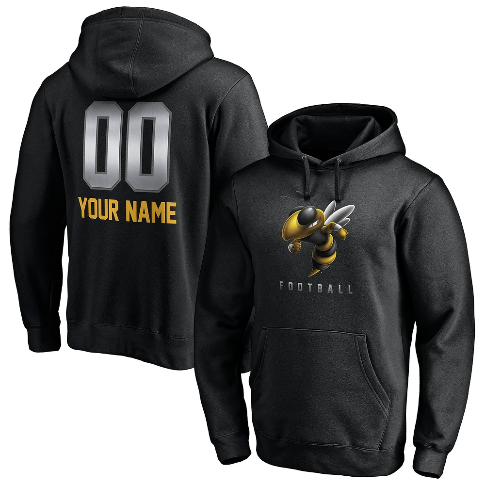 Men's Black Georgia Tech Yellow Jackets Personalized Any Name & Number Midnight Mascot Pullover Hoodie