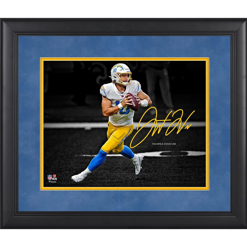 Justin Herbert Los Angeles Chargers Framed 11" x 14" Spotlight Photograph - Facsimile Signature