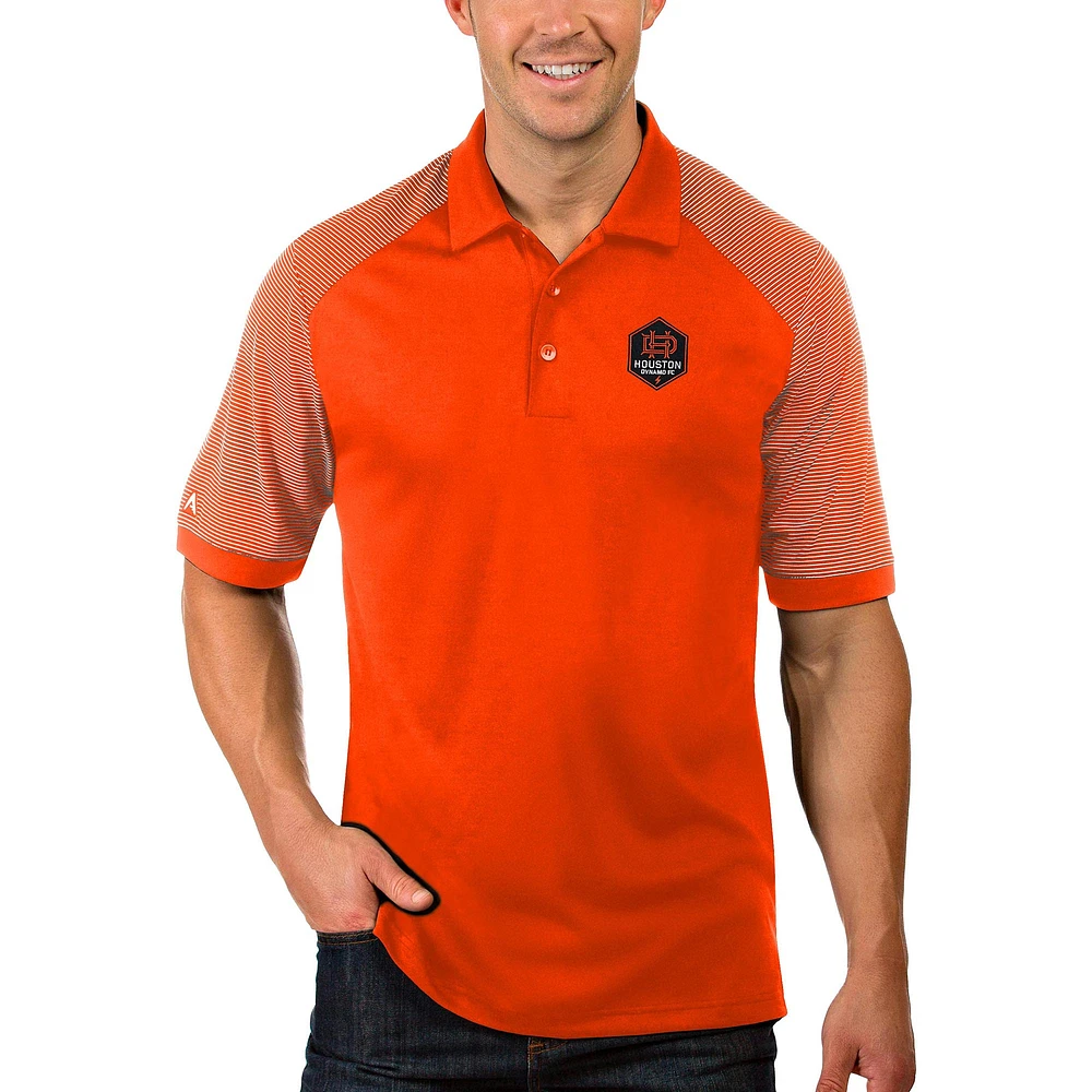 Men's Antigua Orange/White Houston Dynamo Engage Polo