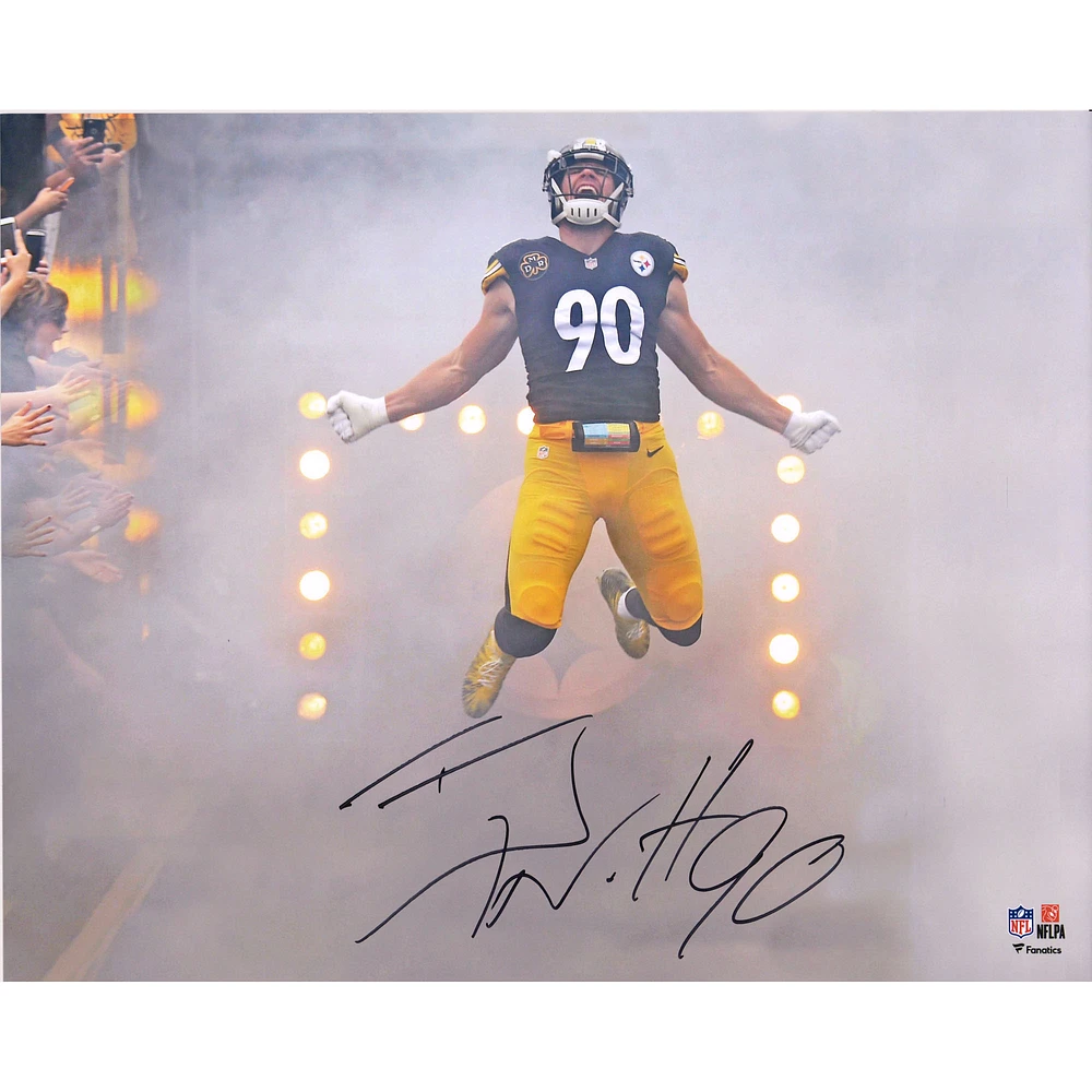 T.J. Watt Pittsburgh Steelers Autographed 16" x 20" Smoke Entrance Photograph
