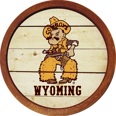 Wyoming Cowboys 21'' x 21'' Mascot Faux Barrel Top Sign